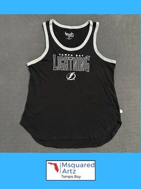 Tampa Bay Lightning Womens XL Tank Top Touch by Alyssa Milano Black Team Shirt